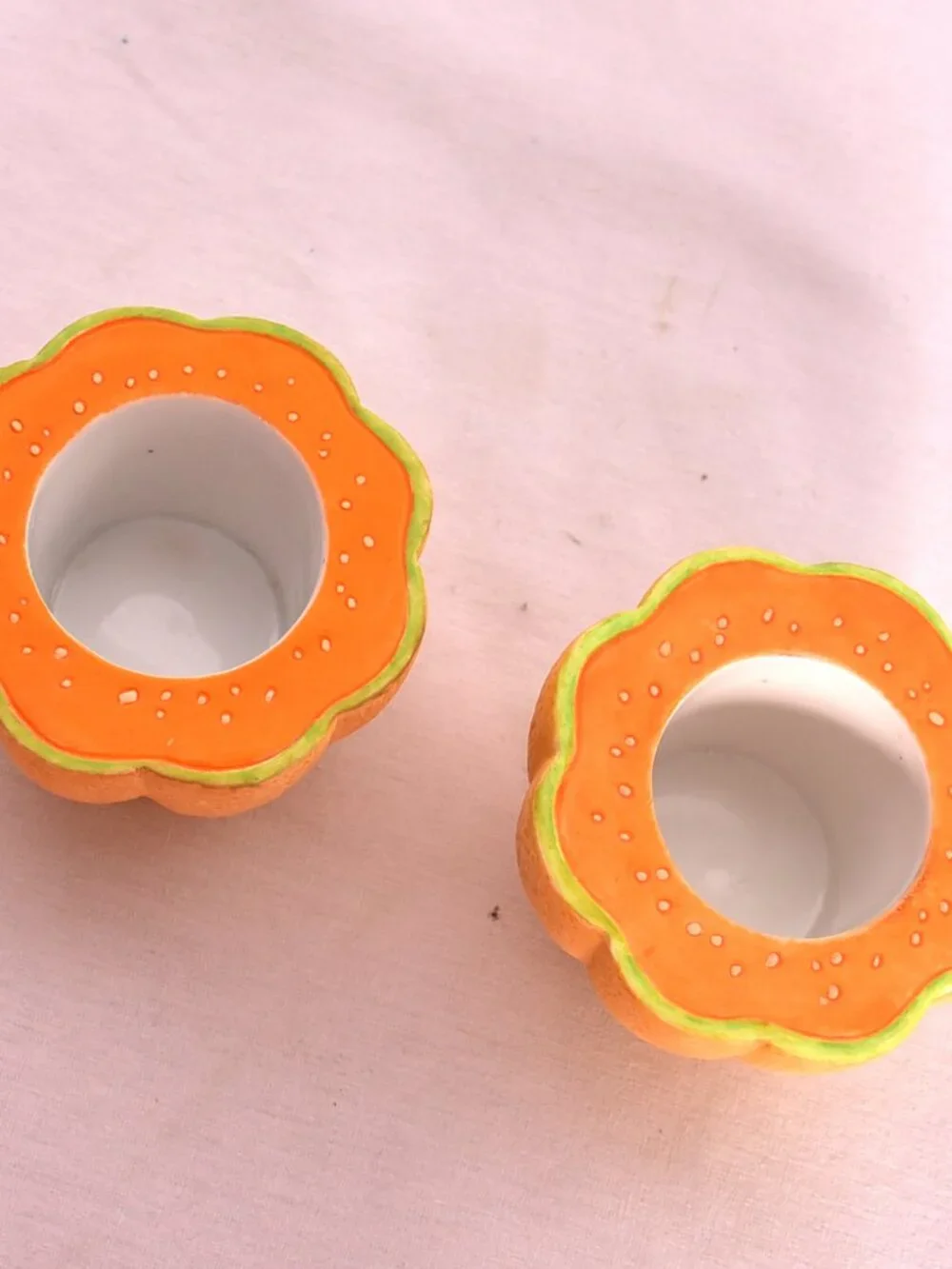 Vintage Partylite Mellon Votive Holders Set of 2